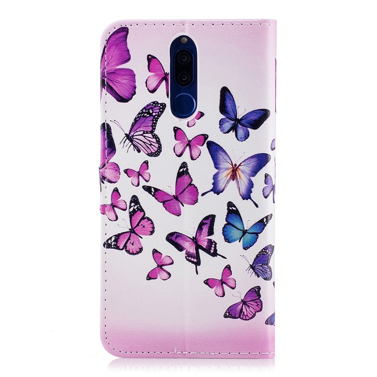 Embossment Pattern Stand Wallet Leather Shell for Huawei Mate 10 Lite / nova 2i / Maimang 6 / Honor 9i (India) - Colorful Butterflies-4