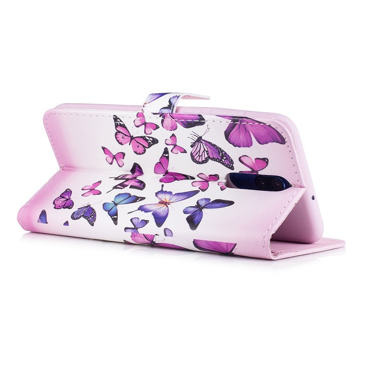 Embossment Pattern Stand Wallet Leather Shell for Huawei Mate 10 Lite / nova 2i / Maimang 6 / Honor 9i (India) - Colorful Butterflies-5