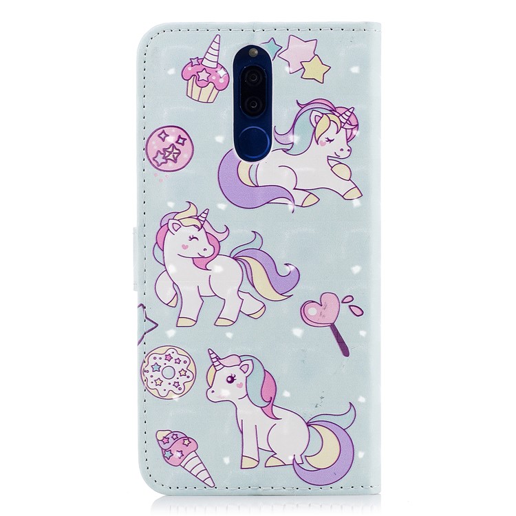 Pattern Printing Leather Wallet Cover for Huawei Mate 10 Lite / Maimang 6 / nova 2i / Honor 9i (India) - Unicorn-3
