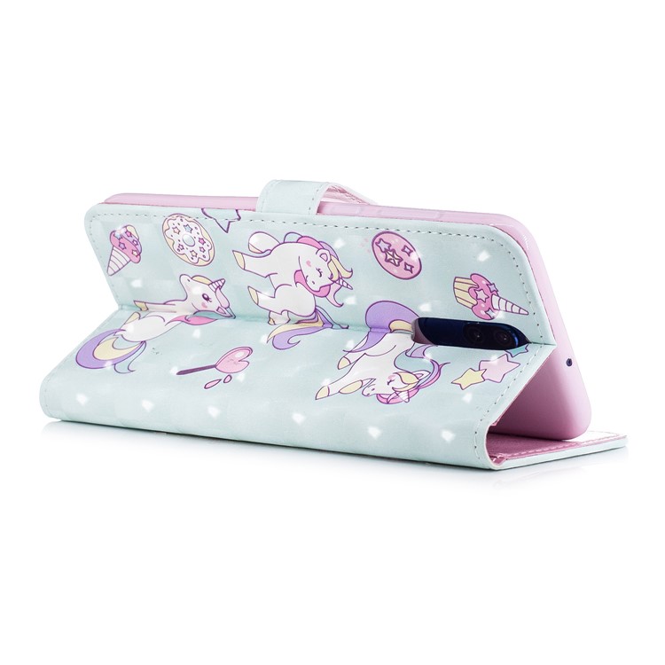 Pattern Printing Leather Wallet Cover for Huawei Mate 10 Lite / Maimang 6 / nova 2i / Honor 9i (India) - Unicorn-4