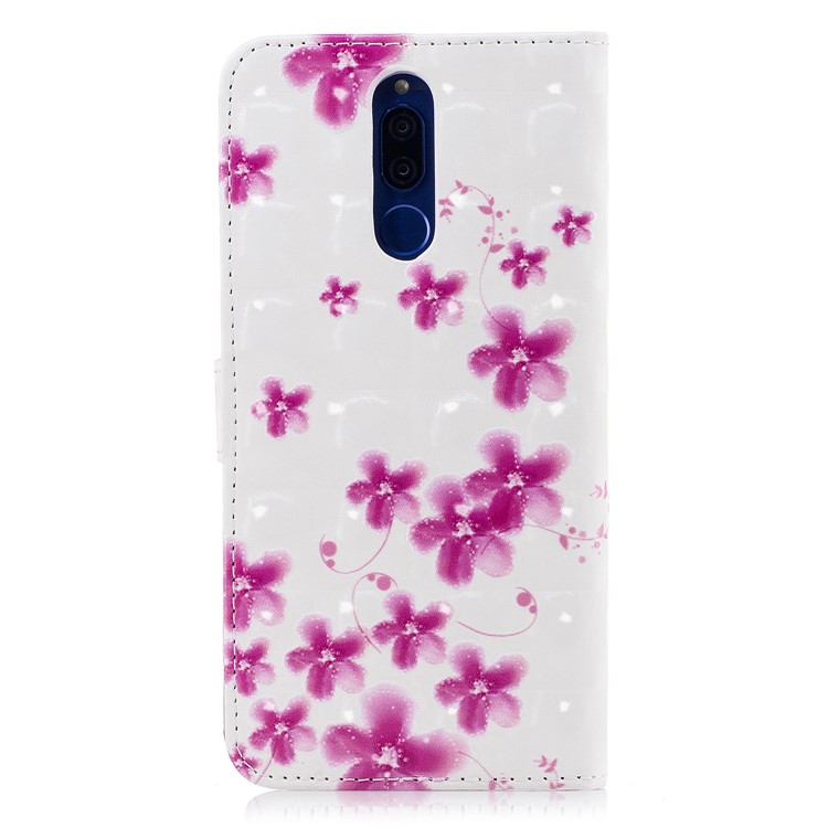Pattern Printing Leather Wallet Case Phone Shell for Huawei Mate 10 Lite / Maimang 6 / nova 2i / Honor 9i (India) - Vivid Flowers-3