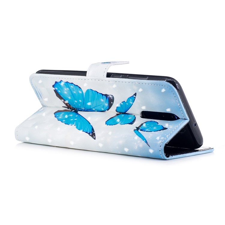 Pattern Printing Wallet Leather Stand Cover for Huawei Mate 10 Lite / Maimang 6 / nova 2i / Honor 9i (India) - Blue Butterflies-4