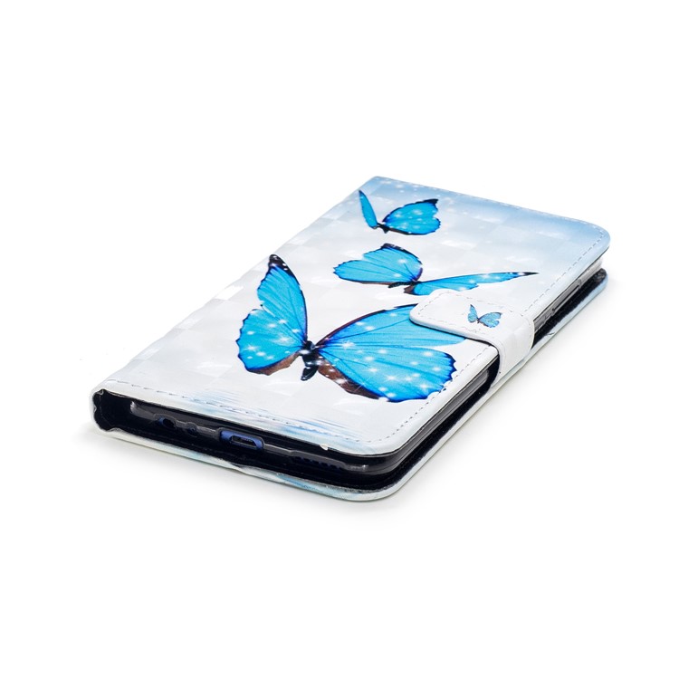 Pattern Printing Wallet Leather Stand Cover for Huawei Mate 10 Lite / Maimang 6 / nova 2i / Honor 9i (India) - Blue Butterflies-5