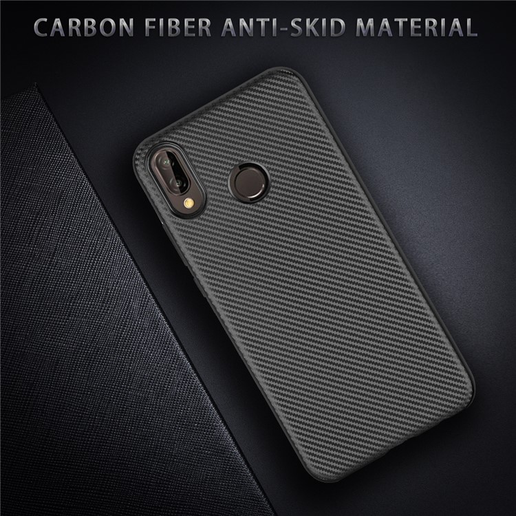 Carbon Fiber Texture TPU Mobile Phone Case for Huawei P20 Lite / Nova 3e - Black-3