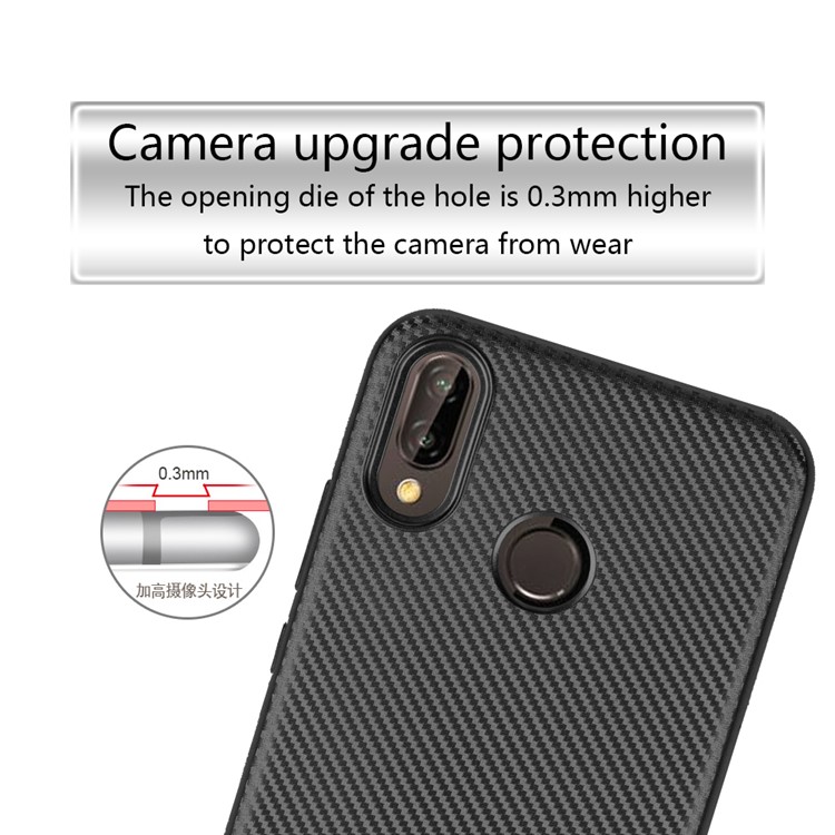 Carbon Fiber Texture TPU Mobile Phone Case for Huawei P20 Lite / Nova 3e - Black-4