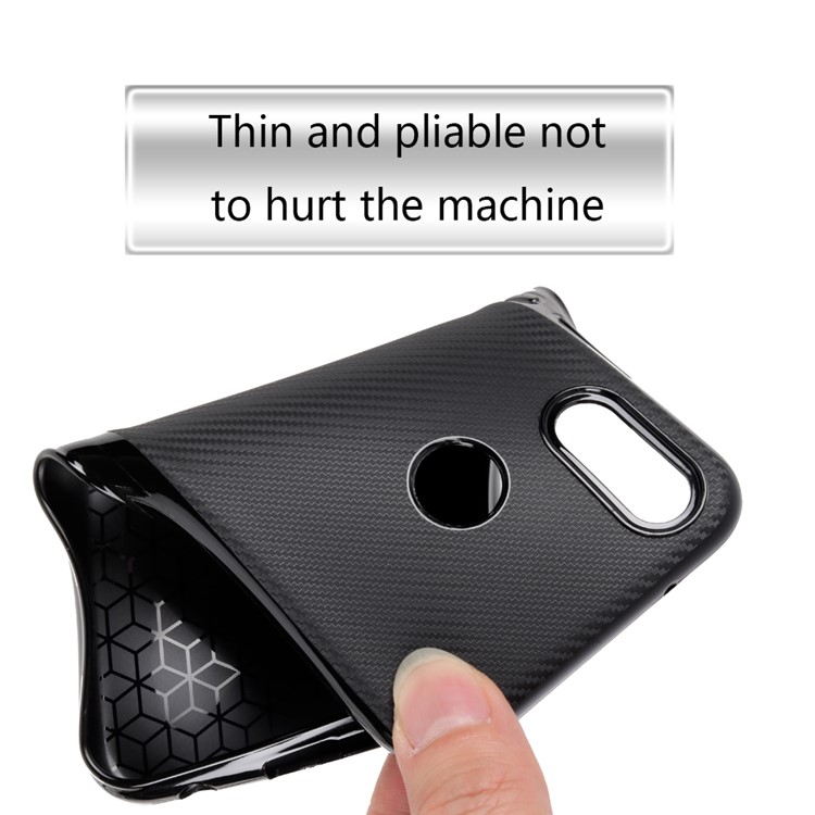 Carbon Fiber Texture TPU Mobile Phone Case for Huawei P20 Lite / Nova 3e - Black-6