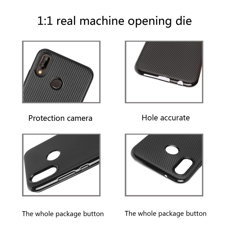 Carbon Fiber Texture TPU Mobile Phone Case for Huawei P20 Lite / Nova 3e - Black-7
