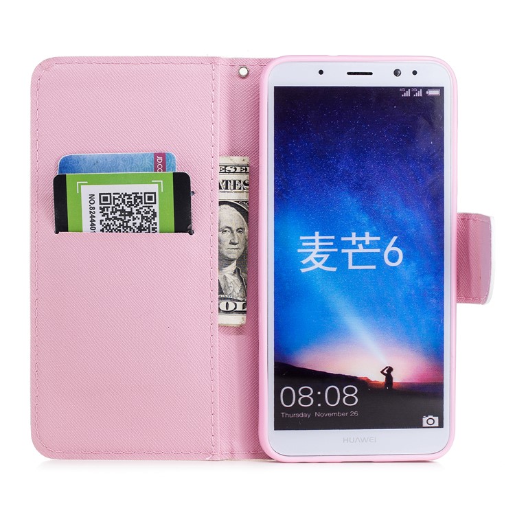 Pattern Printing Wallet Leather Case for Huawei Mate 10 Lite/nova 2i/Maimang 6/Honor 9i (India) - Cat-8