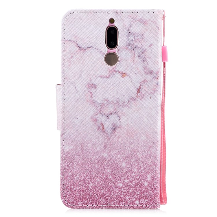 Pattern Printing Wallet Leather Shell for Huawei Mate 10 Lite/nova 2i/Maimang 6/Honor 9i (India) - Marble-2
