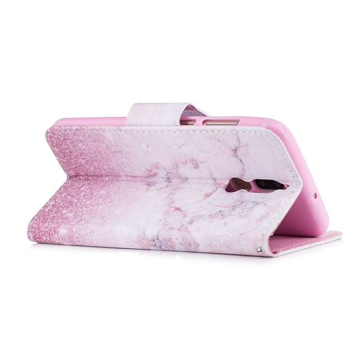 Pattern Printing Wallet Leather Shell for Huawei Mate 10 Lite/nova 2i/Maimang 6/Honor 9i (India) - Marble-3