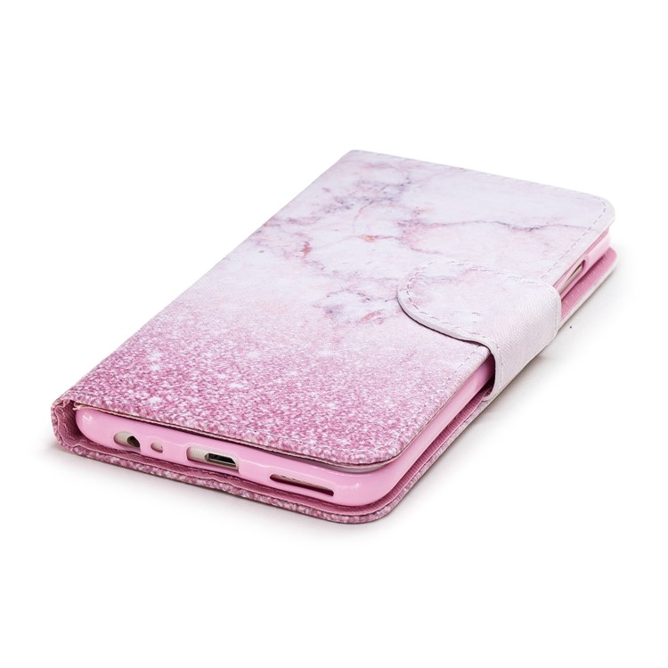 Pattern Printing Wallet Leather Shell for Huawei Mate 10 Lite/nova 2i/Maimang 6/Honor 9i (India) - Marble-4