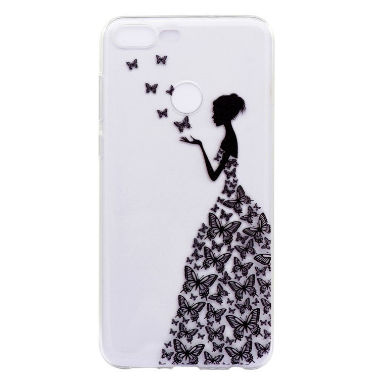 Pattern Printing TPU Mobile Cover for Huawei Honor 9 Lite / Youth Edition - Butterfly Girl-2