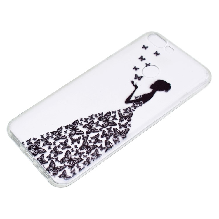 Pattern Printing TPU Mobile Cover for Huawei Honor 9 Lite / Youth Edition - Butterfly Girl-3