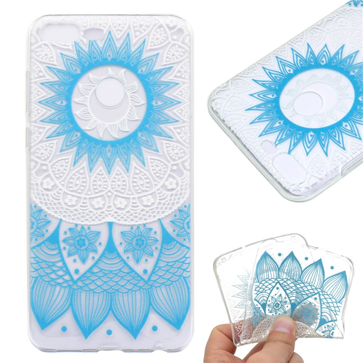 Pattern Printing TPU Cell Phone Cover for Huawei Honor 9 Lite / Youth Edition - Blue Mandala-1