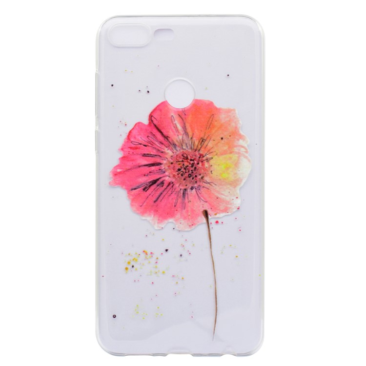 Pattern Printing TPU Protective Shell for Huawei Honor 9 Lite / Youth Edition - Red Flower-2