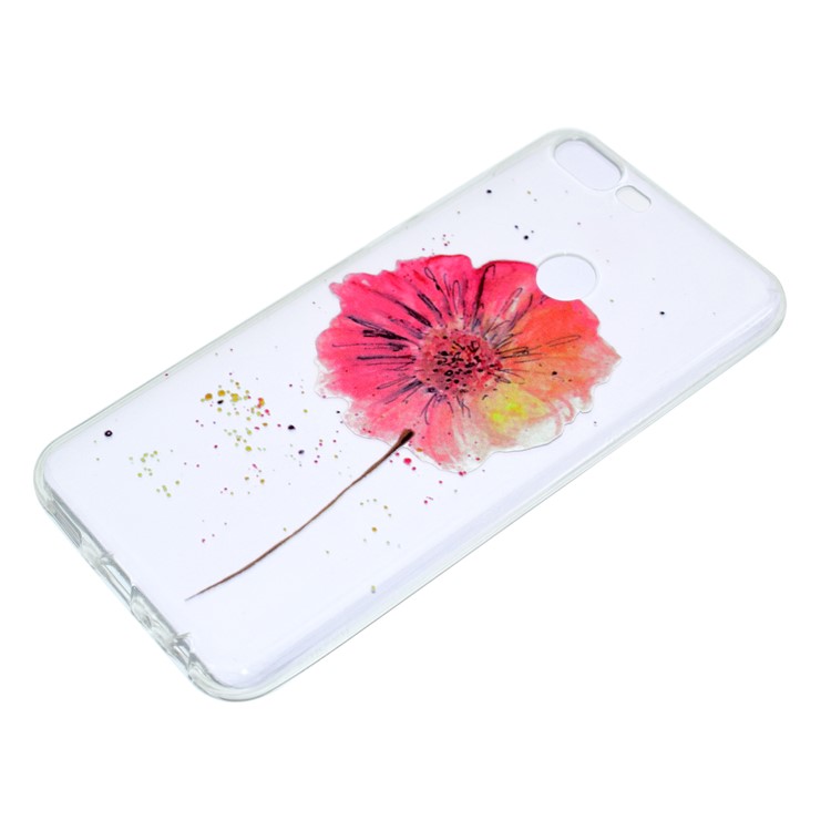 Pattern Printing TPU Protective Shell for Huawei Honor 9 Lite / Youth Edition - Red Flower-3