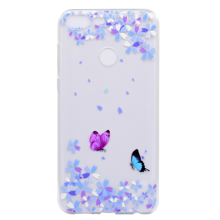 Pattern Printing TPU Protection Casing for Huawei Honor 9 Lite / Youth Edition - Butterfly and Flower-2