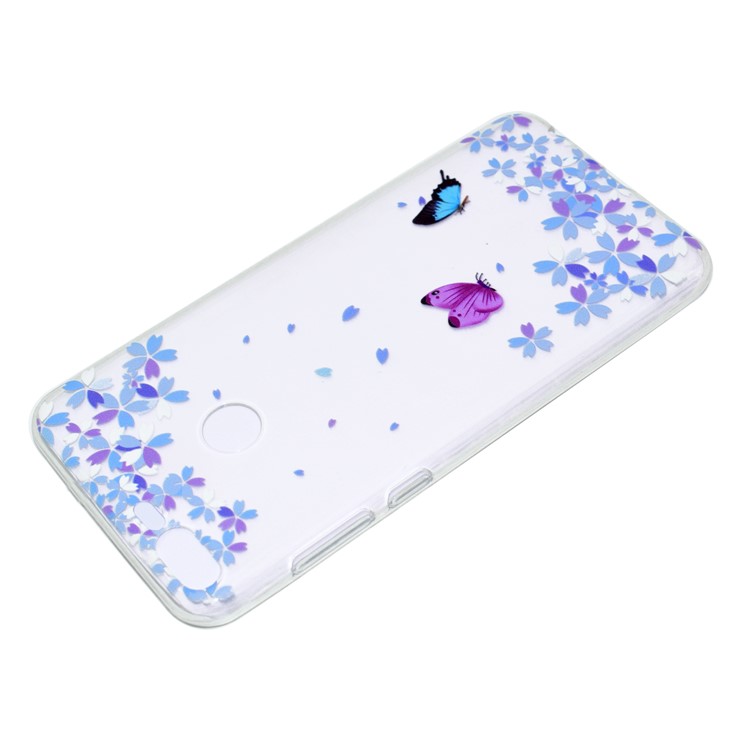 Pattern Printing TPU Protection Casing for Huawei Honor 9 Lite / Youth Edition - Butterfly and Flower-4