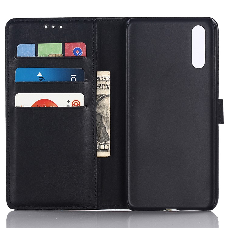 Cavalo Louco Textura Estilo Retro Carteira De Couro Stand Case Para Huawei P20 - Preto-3