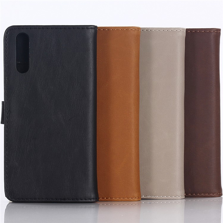 Cavalo Louco Textura Estilo Retro Carteira De Couro Stand Case Para Huawei P20 - Preto-7