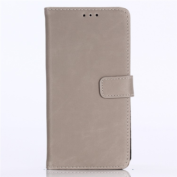 Cavalo Louco Textura Estilo Retro Capa De Couro Carteira Stand Para Huawei P20 - Cinzento-1