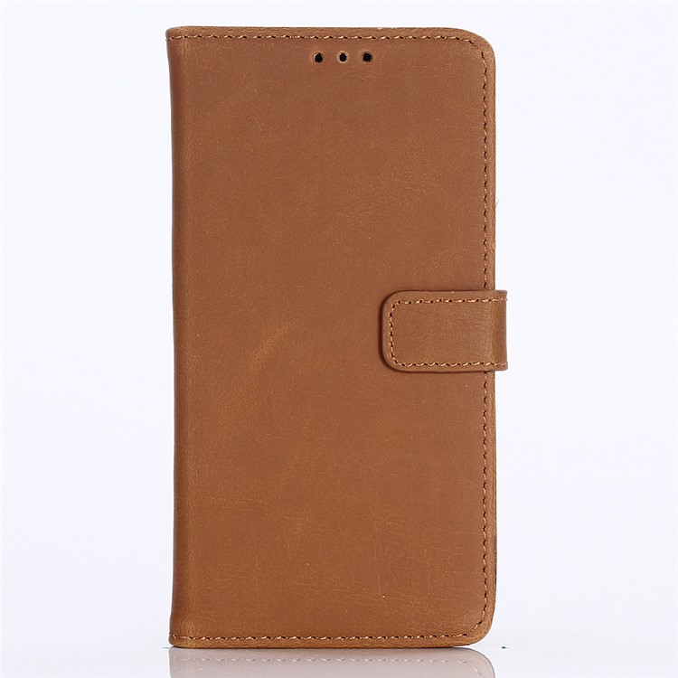 Crazy Horse Texture Retro Style Leather Wallet Stand Phone Shell for Huawei P20 - Brown-1