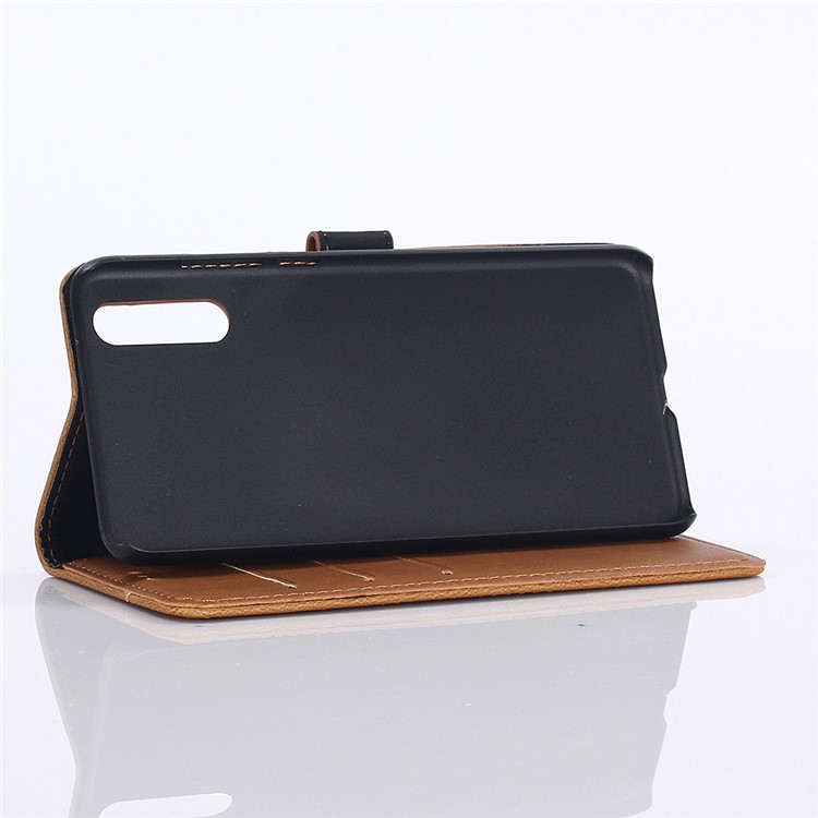 Crazy Horse Texture Retro Style Leather Wallet Stand Phone Shell for Huawei P20 - Brown-5