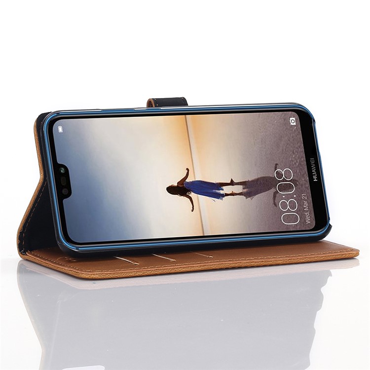 Guscio Di Copertina Folio In Pelle Stile Cavallo Pazzo Retrò Per Huawei P20 Lite / Nova 3e (cina) - Marrone-3