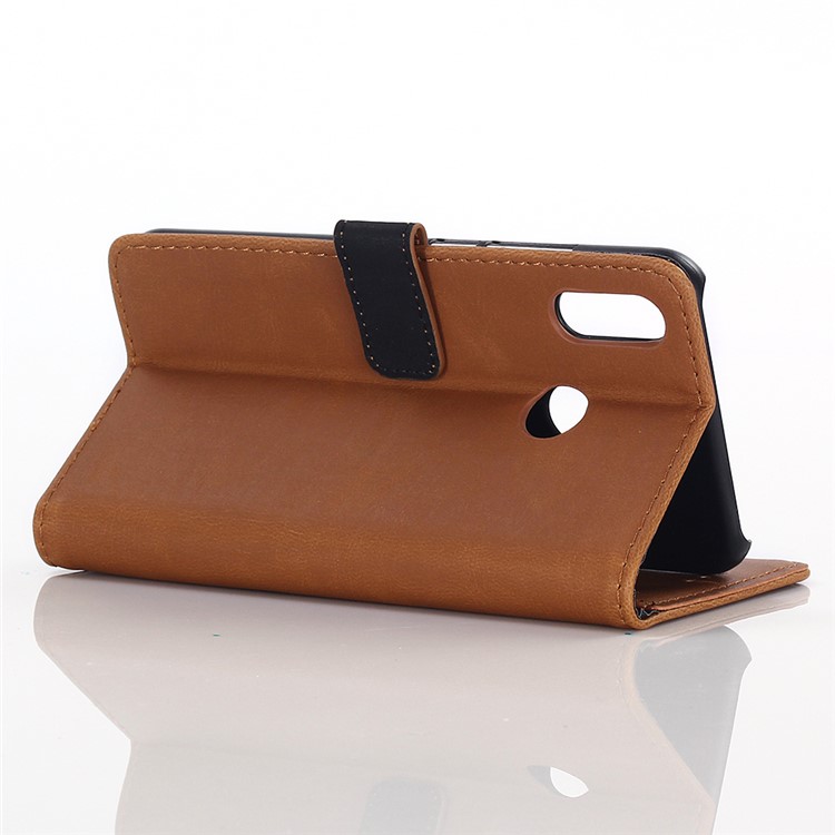 Guscio Di Copertina Folio In Pelle Stile Cavallo Pazzo Retrò Per Huawei P20 Lite / Nova 3e (cina) - Marrone-4