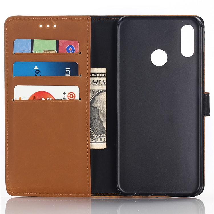 Guscio Di Copertina Folio In Pelle Stile Cavallo Pazzo Retrò Per Huawei P20 Lite / Nova 3e (cina) - Marrone-5