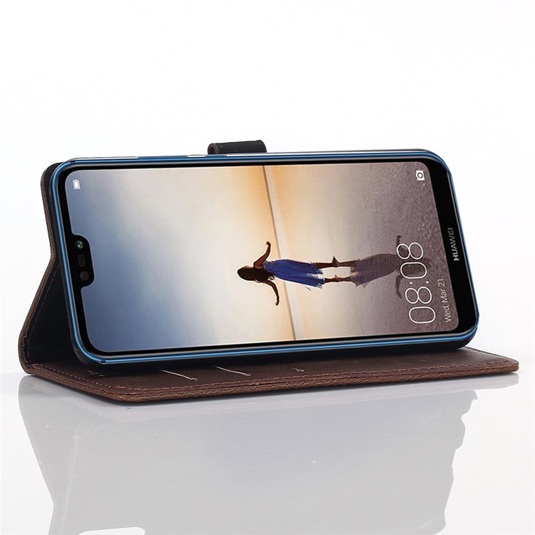 Lederner Beweglicher Fall Des Ledernen Falles Der Verrückten Pferdebeschaffenheitsretrostils Für Huawei P20 Lite / Nova 3e (China) - Kaffee-4
