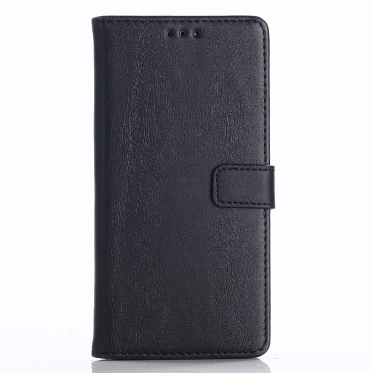 Cavalo Louco Textura Estilo Retro Carteira De Couro Stand Case Para Huawei P Inteligente / Desfrutar 7s / Nova Lite 2 - Preto-2
