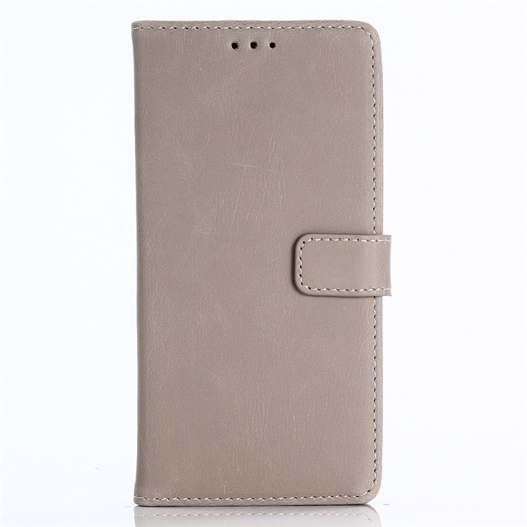 Crazy Horse Texture Retro Style Leather Wallet Stand Cover for Huawei P Smart/Enjoy 7S/ nova lite 2 - Grey-1