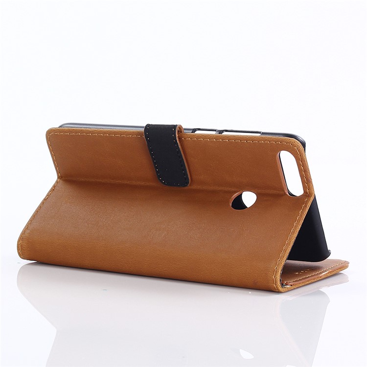 Crazy Horse Texture Retro Style Leather Wallet Stand Mobile Case for Huawei P Smart/Enjoy 7S/ nova lite 2 - Brown-4