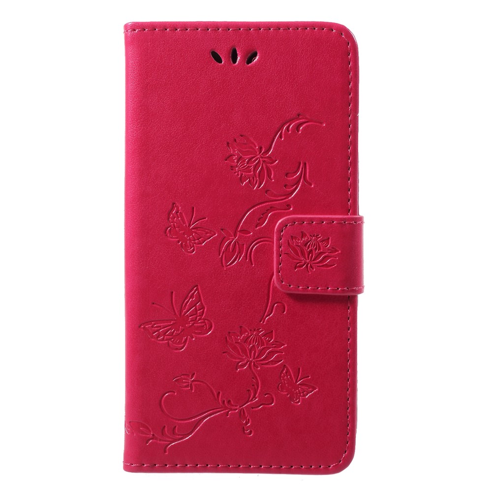 Imprint Butterfly Flower Wallet Stand Teather Case Для Huawei P20 Lite / Nova 3e - Роза