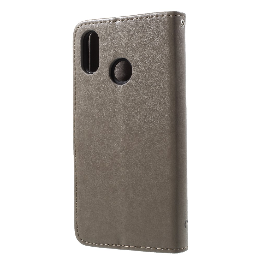 Impronta Farfalla Fiore Stand Portafoglio In Pelle Shell Per Huawei P20 Lite / Nova 3e - Grigio-2