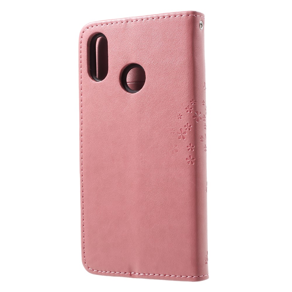 Impressum Baum Eule Muster Stehen Leder Magnetische Brieftasche Abdeckung Case Für Huawei P20 Lite / Nova 3e - Rosa-2