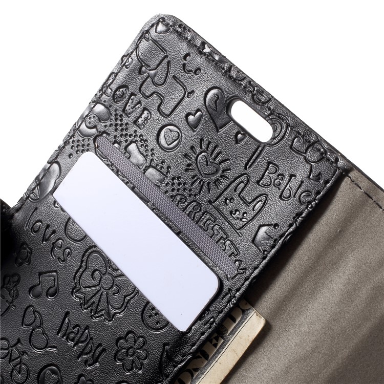 Cartoon Graffiti PU Leather Wallet Cover with Stand for Huawei P20 Pro - Black-6