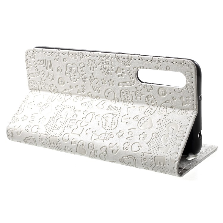 Cartoon Graffiti Wallet Stand Leather Phone Shell for Huawei P20 Pro - White-4
