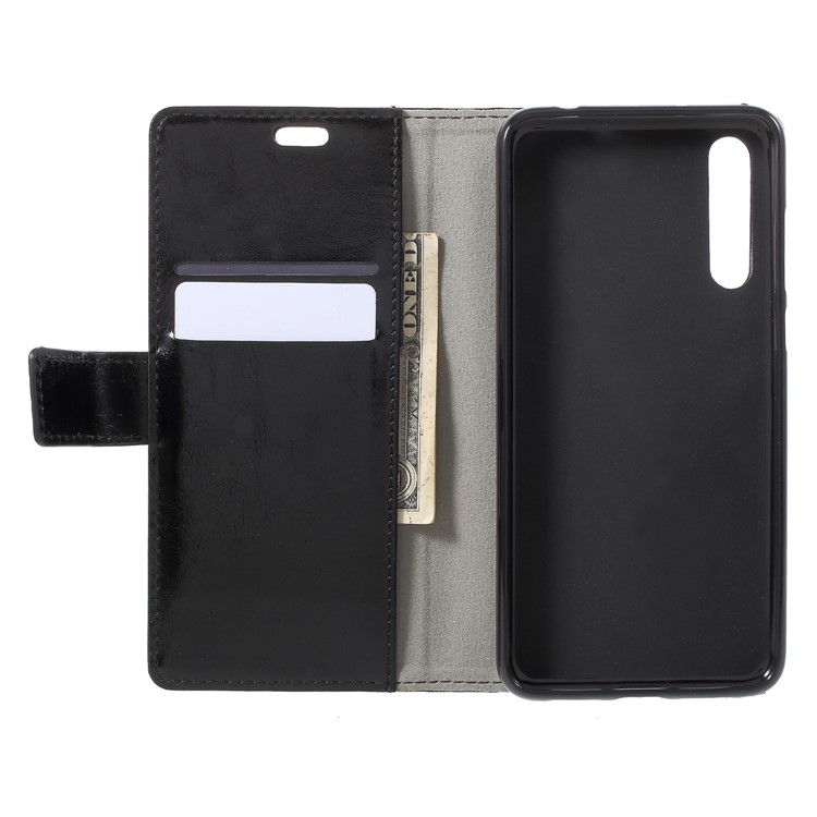 Crazy Horse Wallet Leather Mobile Phone Case for Huawei P20 Pro - Black-5