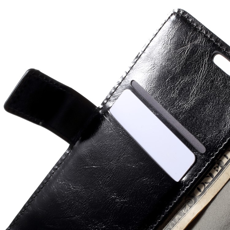 Crazy Horse Wallet Leather Mobile Phone Case for Huawei P20 Pro - Black-6