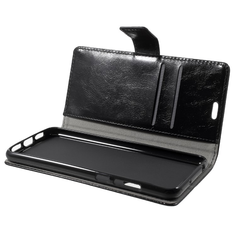 Crazy Horse Wallet Leather Mobile Phone Case for Huawei P20 Pro - Black-7