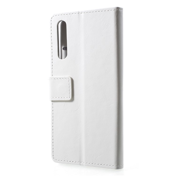Crazy Horse Wallet Stand Leather Cell Phone Cover for Huawei P20 Pro - White-2