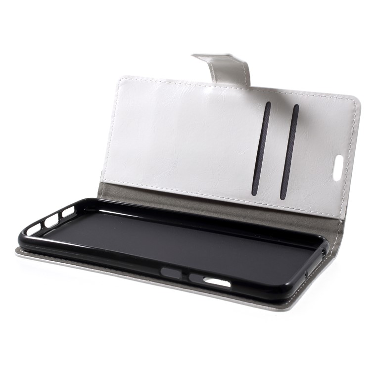 Crazy Horse Wallet Stand Leather Cell Phone Cover for Huawei P20 Pro - White-5