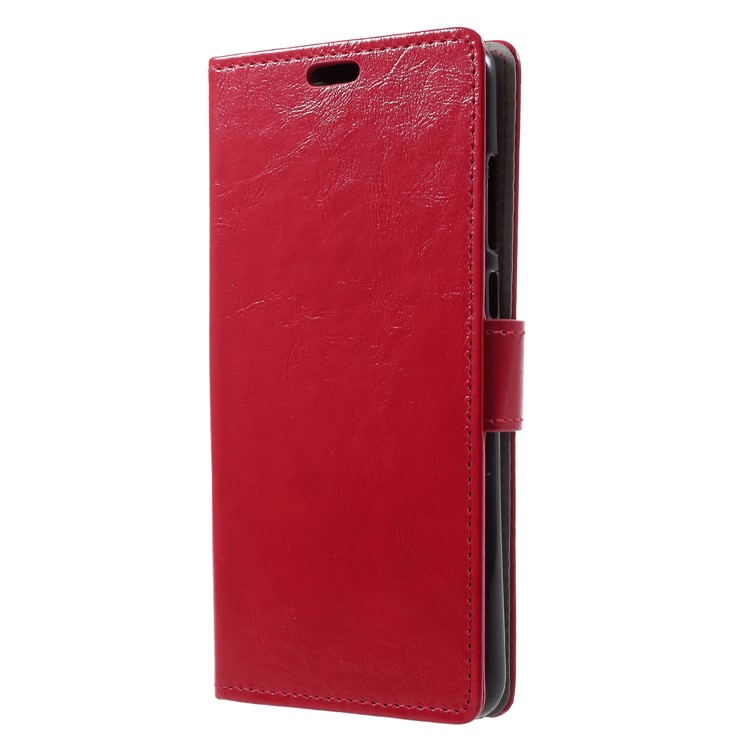 Crazy Horse Wallet Leather Mobile Phone Shell with Stand for Huawei P20 Pro - Red-3