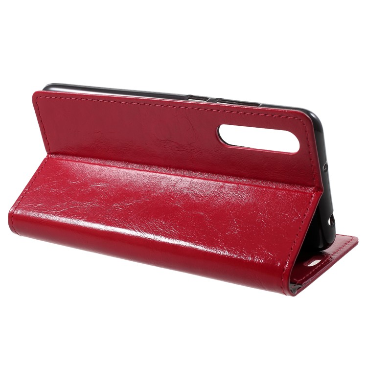 Crazy Horse Wallet Leather Mobile Phone Shell with Stand for Huawei P20 Pro - Red-4