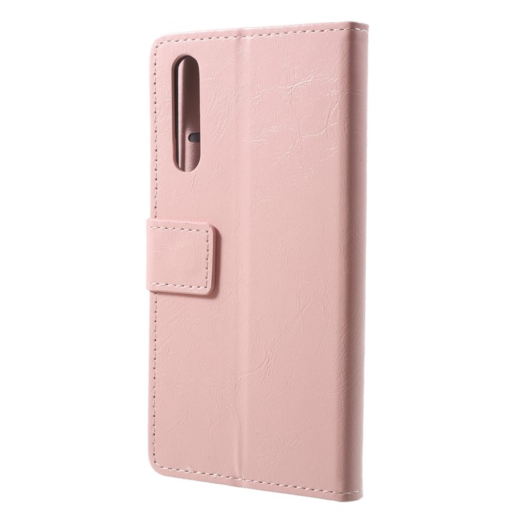 Crazy Horse PU Leather Wallet Stand Phone Casing for Huawei P20 Pro - Pink-2