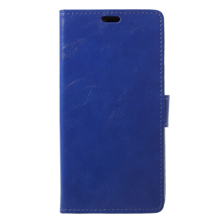 Crazy Horse Card Holder Leather Mobile Cover Shell for Huawei P20 Pro - Blue-1