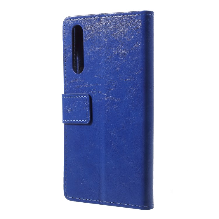 Crazy Horse Card Holder Leather Mobile Cover Shell for Huawei P20 Pro - Blue-2