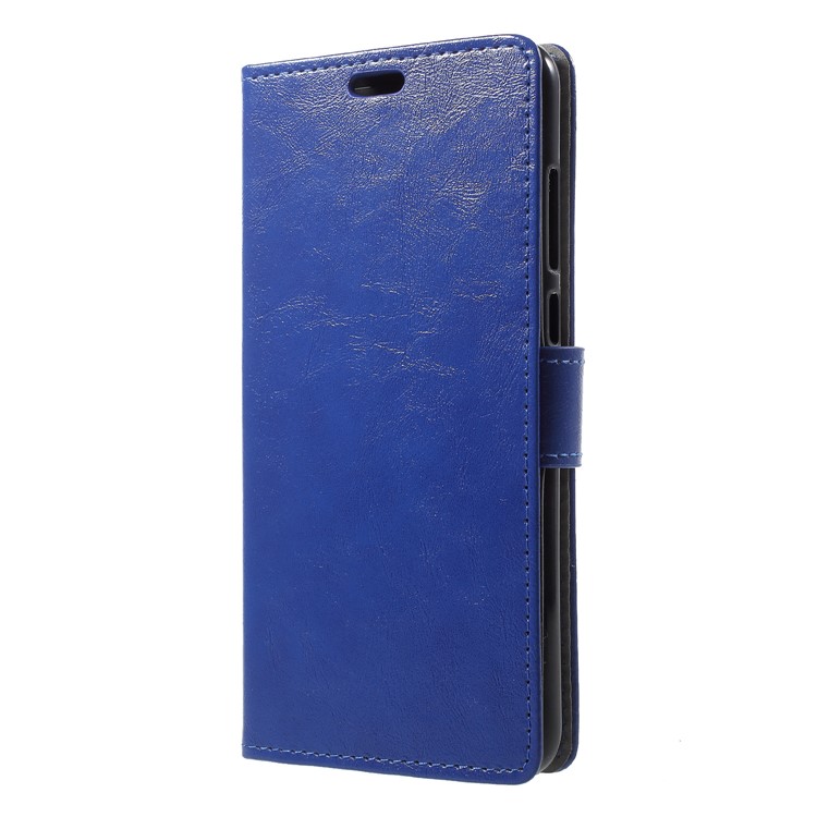 Crazy Horse Card Holder Leather Mobile Cover Shell for Huawei P20 Pro - Blue-3